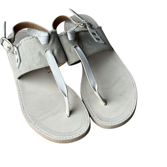 Rag & Bone Claire Thong Canvas Raw-Edge Trim Slingback Sandals Size 38 US 8 - Picture 2 of 9